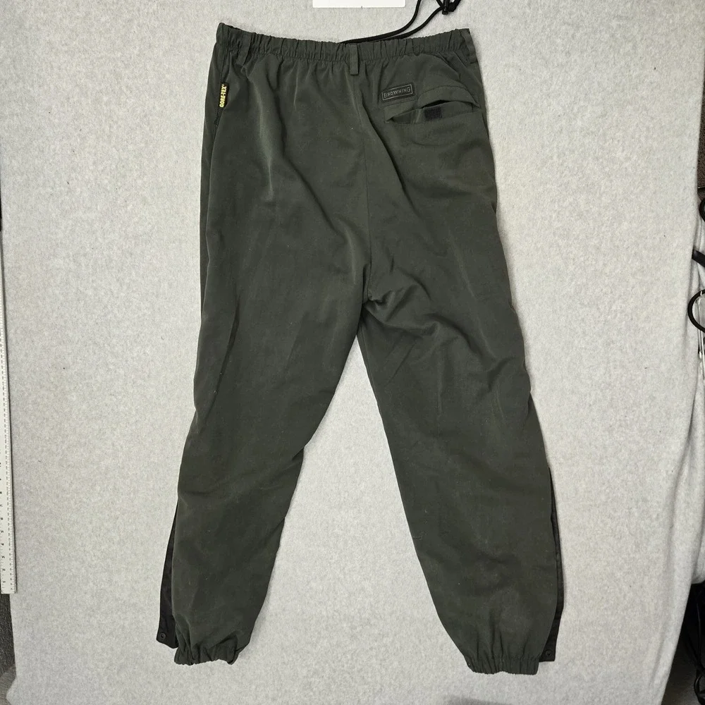 Browning Men Pants L/G Green Goretex Rain Pants Microfiber 302-511 READ